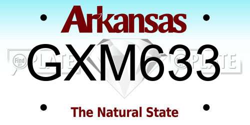 GXM633 Arkansas License Plate