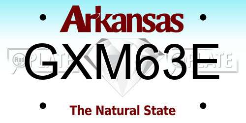 GXM63E Arkansas License Plate