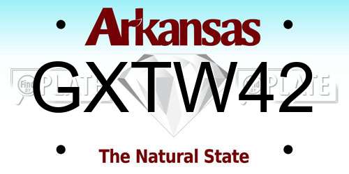 GXTW42 Arkansas License Plate