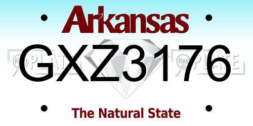GXZ3176 Arkansas License Plate