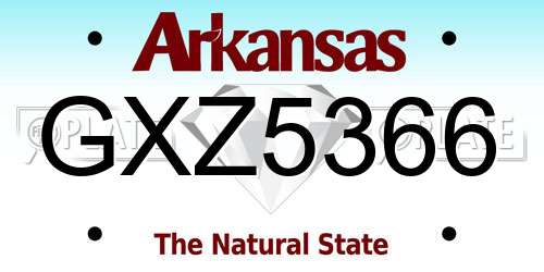 GXZ5366 Arkansas License Plate