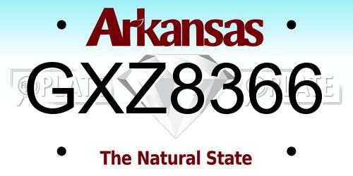 GXZ8366 Arkansas License Plate
