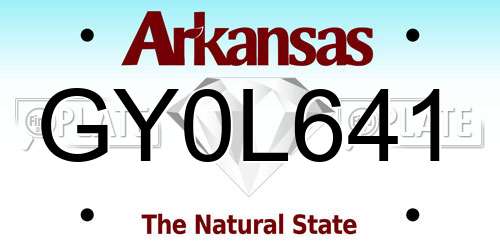 GY0L641 Arkansas License Plate