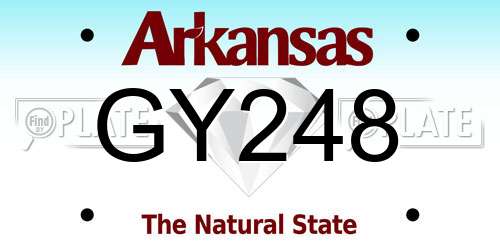 GY248 Arkansas License Plate