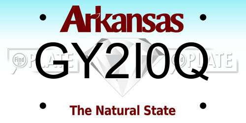 GY2I0Q Arkansas License Plate