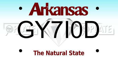 GY7I0D Arkansas License Plate