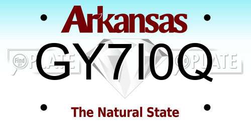 GY7I0Q Arkansas License Plate