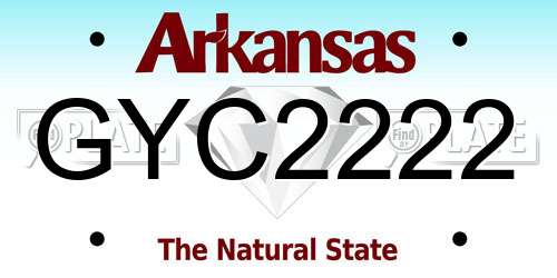 GYC2222 Arkansas License Plate