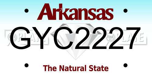 GYC2227 Arkansas License Plate