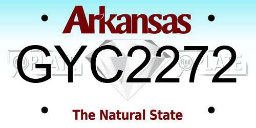 GYC2272 Arkansas License Plate