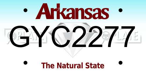 GYC2277 Arkansas License Plate