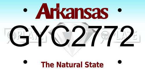 GYC2772 Arkansas License Plate
