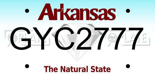 GYC2777 Arkansas License Plate
