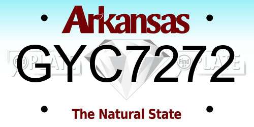 GYC7272 Arkansas License Plate