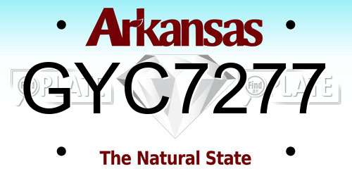 GYC7277 Arkansas License Plate