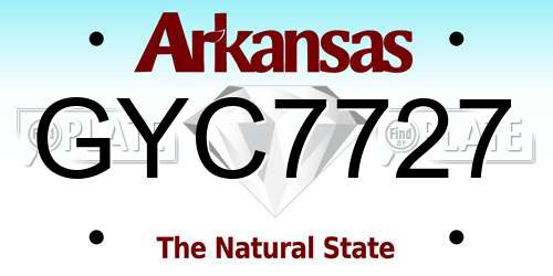 GYC7727 Arkansas License Plate