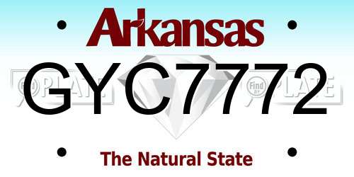 GYC7772 Arkansas License Plate