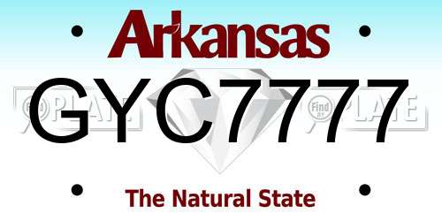 GYC7777 Arkansas License Plate