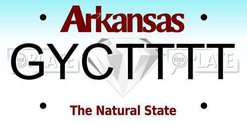 GYCTTTT Arkansas License Plate