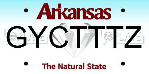 GYCTTTZ Arkansas License Plate