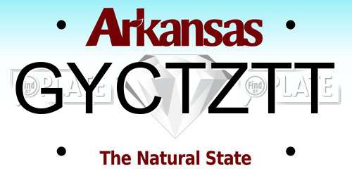 GYCTZTT Arkansas License Plate