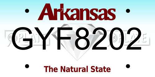 GYF8202 Arkansas License Plate
