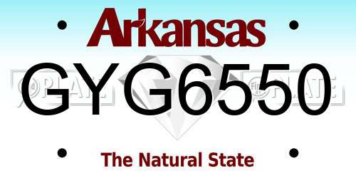 GYG6550 Arkansas License Plate