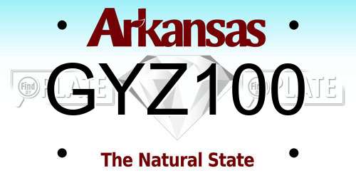 GYZ100 Arkansas License Plate