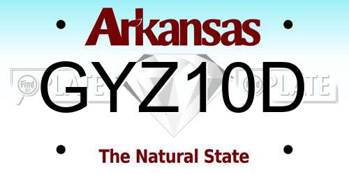 GYZ10D Arkansas License Plate