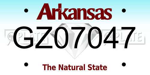 GZ07047 Arkansas License Plate