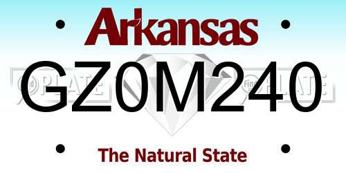 GZ0M240 Arkansas License Plate