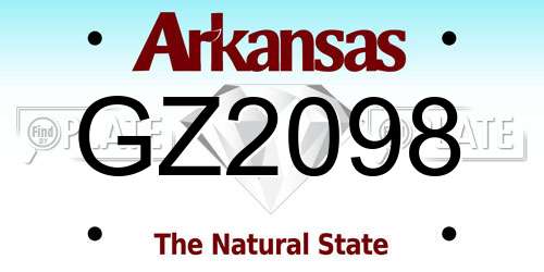 GZ2098 Arkansas License Plate