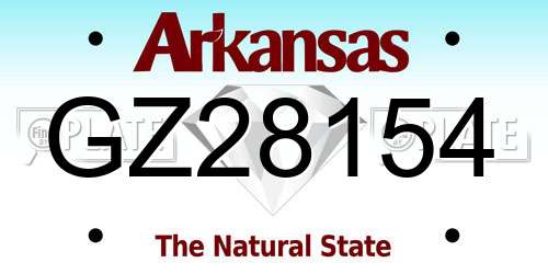 GZ28154 Arkansas License Plate