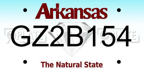 GZ2B154 Arkansas License Plate