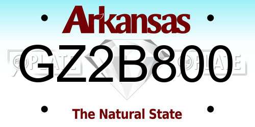 GZ2B800 Arkansas License Plate