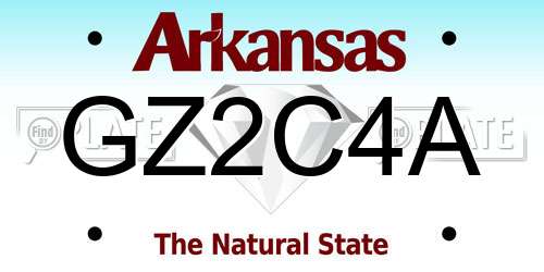 GZ2C4A Arkansas License Plate