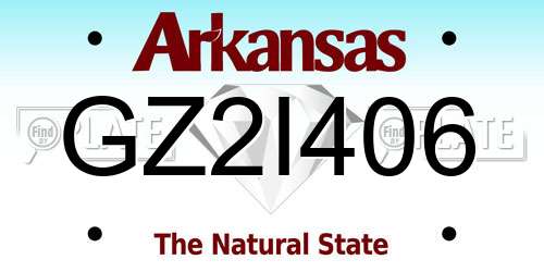 GZ2I406 Arkansas License Plate