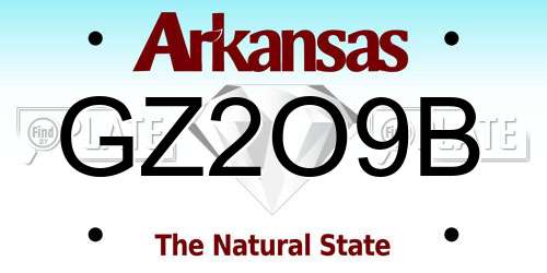 GZ2O9B Arkansas License Plate