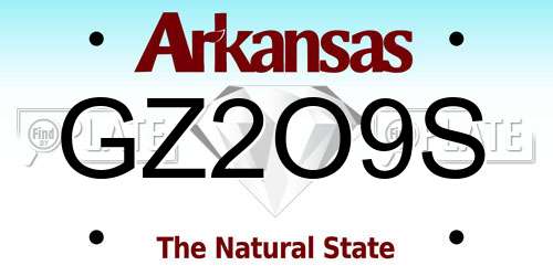 GZ2O9S Arkansas License Plate