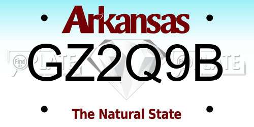 GZ2Q9B Arkansas License Plate