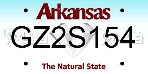 GZ2S154 Arkansas License Plate
