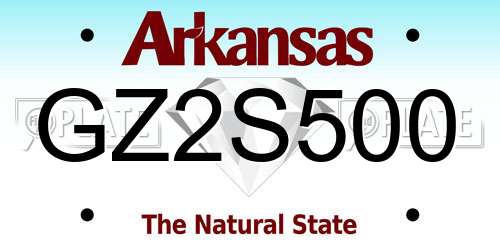GZ2S500 Arkansas License Plate