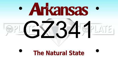 GZ341 Arkansas License Plate