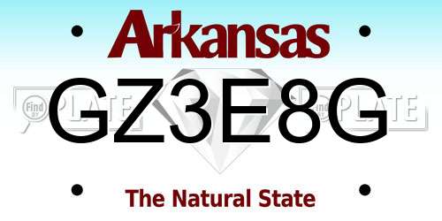 GZ3E8G Arkansas License Plate