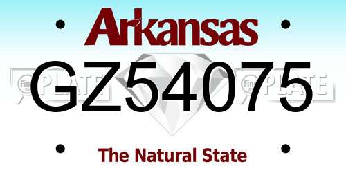 GZ54075 Arkansas License Plate