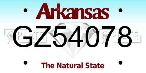 GZ54078 Arkansas License Plate
