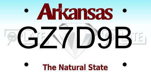 GZ7D9B Arkansas License Plate