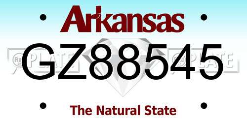 GZ88545 Arkansas License Plate
