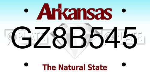 GZ8B545 Arkansas License Plate