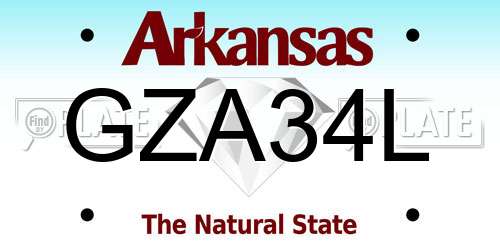 GZA34L Arkansas License Plate